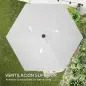Toldo de Recambio de Sombrilla de 3 m Toldo de Repuesto para Sombrilla con Ventilación Superior Protección UV 30+ Crema Toldo de Recambio de Sombrilla de 3 m Toldo de Repuesto para Sombrilla con Ventilación Superior Protección UV 30+ Crema