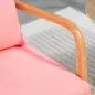 Butaca Nórdica Sillón de Salón Acolchado con Reposabrazos Cojín y Marco de Madera de Caucho 61x78x76 cm Rosa