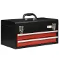 Caja de Herramientas de Acero con 2 Cajones Bandeja Tapa Abatible Cierres Metálicos y Asa 46x24x22 cm Negro Caja de Herramientas de Acero con 2 Cajones Bandeja Tapa Abatible Cierres Metálicos y Asa 46x24x22 cm Negro