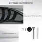 Marquesina de Protección contra Sol y Lluvia 196x75x23 cm con Cubierta de Policarbonato para Puertas y Ventanas Negro