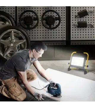 Foco LED con 8500 Lúmenes IP65 6500K Resistente a la Intemperie Ajustable y Portátil 35x20x32 cm Amarillo