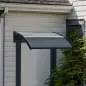 Marquesina de Protección contra Sol y Lluvia 100x75x23 cm con Cubierta de Policarbonato para Puertas y Ventanas Negro