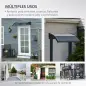 Marquesina de Protección contra Sol y Lluvia 100x75x23 cm con Cubierta de Policarbonato para Puertas y Ventanas Negro