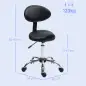 Taburete Giratorio con Respaldo y Ruedas Silla Ajustable para Salones de Belleza Estudio de Tatuajes 50x50x83-98cm Negro