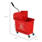 Cubo de Fregar 20L con Ruedas y Escurridor Cubo para Fregona con Separador de Agua 60x27x70,5 cm Rojo Cubo de Fregar 20L con Ruedas y Escurridor Cubo para Fregona con Separador de Agua 60x27x70,5 cm Rojo
