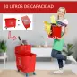 Cubo de Fregar 20L con Ruedas y Escurridor Cubo para Fregona con Separador de Agua 60x27x70,5 cm Rojo Cubo de Fregar 20L con Ruedas y Escurridor Cubo para Fregona con Separador de Agua 60x27x70,5 cm Rojo