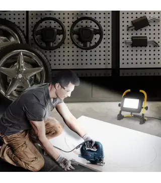 Foco LED con 4250 Lúmenes IP65 6500K Resistente a la Intemperie Ajustable y Portátil 25,5x16x25,5 cm Amarillo