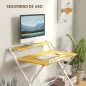 Escritorio Plegable con Estante Abierto Escritorio Pequeño para Estudio Hogar Oficina 86x66x82 cm Natural