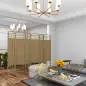 Biombo Separador de Ambientes de 6 Paneles Plegable de Cuerda de Papel 160x170cm Decoración para Dormitorio Natural