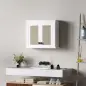Armario de Pared para Baño Mueble de Baño Suspendido con 2 Puertas de Ratán PE Estante Ajustable 60x19,5x49,4 cm Blanco
