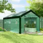 Invernadero de Túnel 6x3x2,8 m con 6 Ventanas Cubierta de PE Anti-UV y 2 Puertas Enrollables con Cremallera Verde