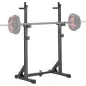 Soporte para Barras de Pesas con Ancho y Altura Ajustable Rack Musculación con Marco de Acero Carga 150 kg Negro
