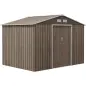 Cobertizo de Jardín 4,9 m² 277x195x192 cm con 2 Puertas Corredizas Techo Inclinado y 4 Ventanas Efecto Madera Cobertizo de Jardín 4,9 m² 277x195x192 cm con 2 Puertas Corredizas Techo Inclinado y 4 Ventanas Efecto Madera
