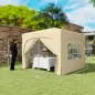 Cenador Plegable 3x3 m Gazabo con Paneles Laterales UPF50+ Altura Ajustable y Bolsa de Transporte Arena Cenador Plegable 3x3 m Gazabo con Paneles Laterales UPF50+ Altura Ajustable y Bolsa de Transporte Arena