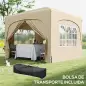 Cenador Plegable 3x3 m Gazabo con Paneles Laterales UPF50+ Altura Ajustable y Bolsa de Transporte Arena Cenador Plegable 3x3 m Gazabo con Paneles Laterales UPF50+ Altura Ajustable y Bolsa de Transporte Arena