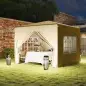 Cenador Plegable 3x3 m Gazabo con Paneles Laterales UPF50+ Altura Ajustable y Bolsa de Transporte Arena Cenador Plegable 3x3 m Gazabo con Paneles Laterales UPF50+ Altura Ajustable y Bolsa de Transporte Arena