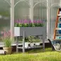 Jardinera Elevada con Estante Inferior Drenaje y Forro No Tejido para Cultivo de Plantas y Flores 100x30x70,5 cm Gris