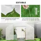 Invernadero de Túnel 4x3x2 m con 2 Ventanas Cubierta de PE Anti-UV y 1 Puerta Enrollable con Cremallera Blanco