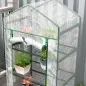 Invernadero de Exterior con Estantes de 5 Niveles Puerta con Cremallera y Marco de Acero 69x49x193 cm Transparente