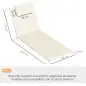 Pack 2 Cojines para Tumbonas Plegables 203x66x3 cm con Reposacabezas y Correas de Sujeción Crema
