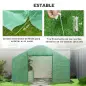 Invernadero de Túnel 4x3x2 m con 2 Ventanas Cubierta de PE Anti-UV y 1 Puerta Enrollable con Cremallera Verde
