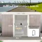Caseta de Jardín Exterior 3,2 m² 280x130x172 cm Cobertizo de Jardín con Puertas Correderas y Ventilaciones Gris Claro