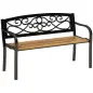 Banco de Jardín de 2 Plazas con Respaldo Forjado y Apoyabrazos Curvados de Diseño Elegante 127x56x80 cm Negro y Madera Banco de Jardín de 2 Plazas con Respaldo Forjado y Apoyabrazos Curvados de Diseño Elegante 127x56x80 cm Negro y Madera
