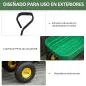 Carro de Jardín Basculante Capacidad 125 L Carga 200 kg con Marco de Acero y 4 Ruedas Neumáticas Verde
