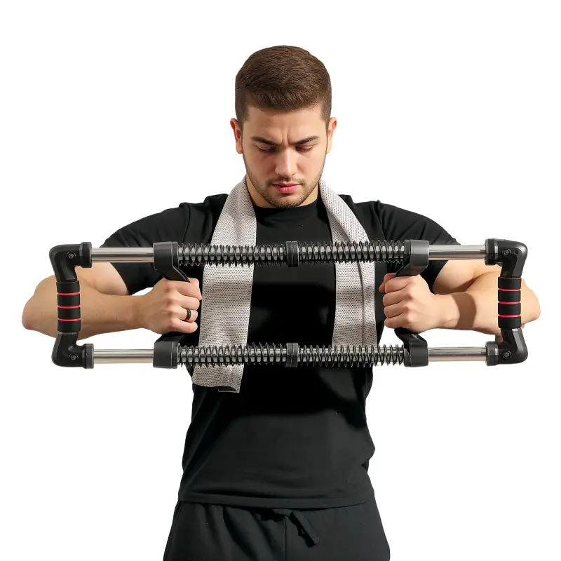 Expansor de Pecho con Resistencia Ajustable de 10-50 kg para Desarrollo Muscular de Brazos 80x22x5 cm Negro