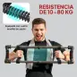 Expansor de Pecho con Resistencia Ajustable de 10-50 kg para Desarrollo Muscular de Brazos 80x22x5 cm Negro