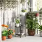 Soporte para Plantas de 4 Niveles Soporte de Acero para Macetas Interior y Exterior 25x25x80 cm Negro