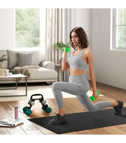 Juego de Mancuernas 2 x1kg 2 x3kg 2 x5kg con Soporte de Almacenamiento para Ejercicio Entrenamiento Multicolor