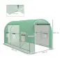 Invernadero de Túnel 4x2x2 m con Puerta Enrollable y 6 Ventanas de Malla Cubierta PE 140 g/m² Verde