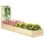 Jardinera Exterior Grande de Madera con Enrejado para Plantas Trepadoras 2 Cajas de Cultivo 230x60x110 cm Natural