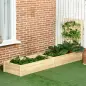 Jardinera Exterior Grande de Madera con Enrejado para Plantas Trepadoras 2 Cajas de Cultivo 230x60x110 cm Natural