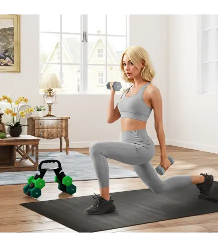 Juego de Mancuernas 2 x3kg 2 x4kg 2 x5kg con Soporte de Almacenamiento para Ejercicio Entrenamiento Multicolor