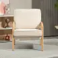 Butaca de Estilo Moderno con Apoyabrazos de Ratán Sintético Asiento de Espuma y Cojín Extraíble 67x75x88 cm Beige