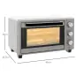 Horno Sobremesa de 21L 1400W Mini Horno Eléctrico Temporizador hasta 60min y Temperatura Regulable hasta 230℃ Plateado