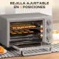 Horno Sobremesa de 21L 1400W Mini Horno Eléctrico Temporizador hasta 60min y Temperatura Regulable hasta 230℃ Plateado