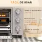 Horno Sobremesa de 21L 1400W Mini Horno Eléctrico Temporizador hasta 60min y Temperatura Regulable hasta 230℃ Plateado