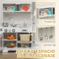 Cocina de Madera Infantil con Fogón Grifo Fregadero Microondas Reloj Máquina de Hielo y Accesorios de Cocina Blanco Cocina de Madera Infantil con Fogón Grifo Fregadero Microondas Reloj Máquina de Hielo y Accesorios de Cocina Blanco