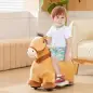 Caballo Eléctrico para Niños de 18 a 36 Meses con Batería 6V y Música Carga 25 kg 69x34x53 cm Marrón
