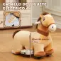 Caballo Eléctrico para Niños de 18 a 36 Meses con Batería 6V y Música Carga 25 kg 69x34x53 cm Marrón