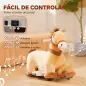 Caballo Eléctrico para Niños de 18 a 36 Meses con Batería 6V y Música Carga 25 kg 69x34x53 cm Marrón