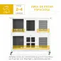 Conejera de Madera de 2 Niveles con Ruedas 2 Puertas Techo y Bandejas Extraíbles 119x50,5x109 cm Blanco y Gris