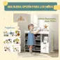 Organizador Infantil con Compartimentos 9 Cestas Extraíbles y Láminas de Pegatinas 92x30x80 cm Blanco