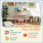Mesa Infantil con Silla y Estante para Libros Escritorio para Niños de +3 Años para Sala de Juegos Rosa