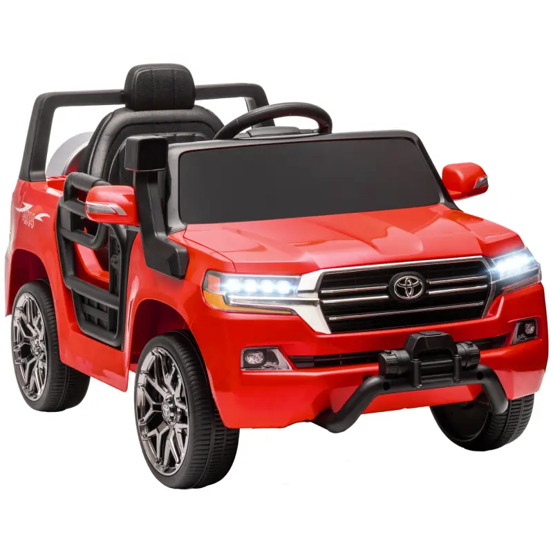 Coche Eléctrico para Niños de +3 Años Toyota LAND CRUISER con Batería 12V Mando a Distancia y Música MP3 Rojo