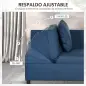 Sofá Cama de 1 Plaza con Respaldo Ajustable Sillón Cama Individual con Almohadas para Dormitorio Apartamento Azul