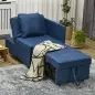Sofá Cama de 1 Plaza con Respaldo Ajustable Sillón Cama Individual con Almohadas para Dormitorio Apartamento Azul